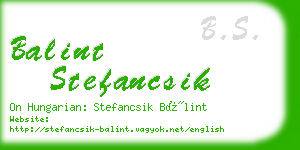 balint stefancsik business card